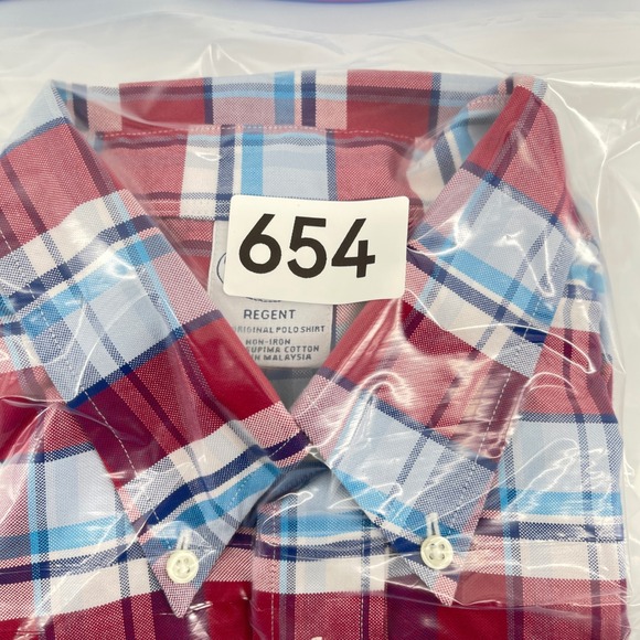 Brooks Brothers Button Down Shirt Mens M Red Plaid Supima Cotton Regent Non-Iron - Picture 9 of 9